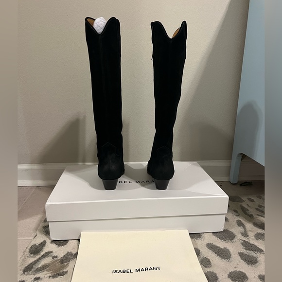 Isabel Marant Denvee tall suede pointed Western boots Black - Picture 7 of 8